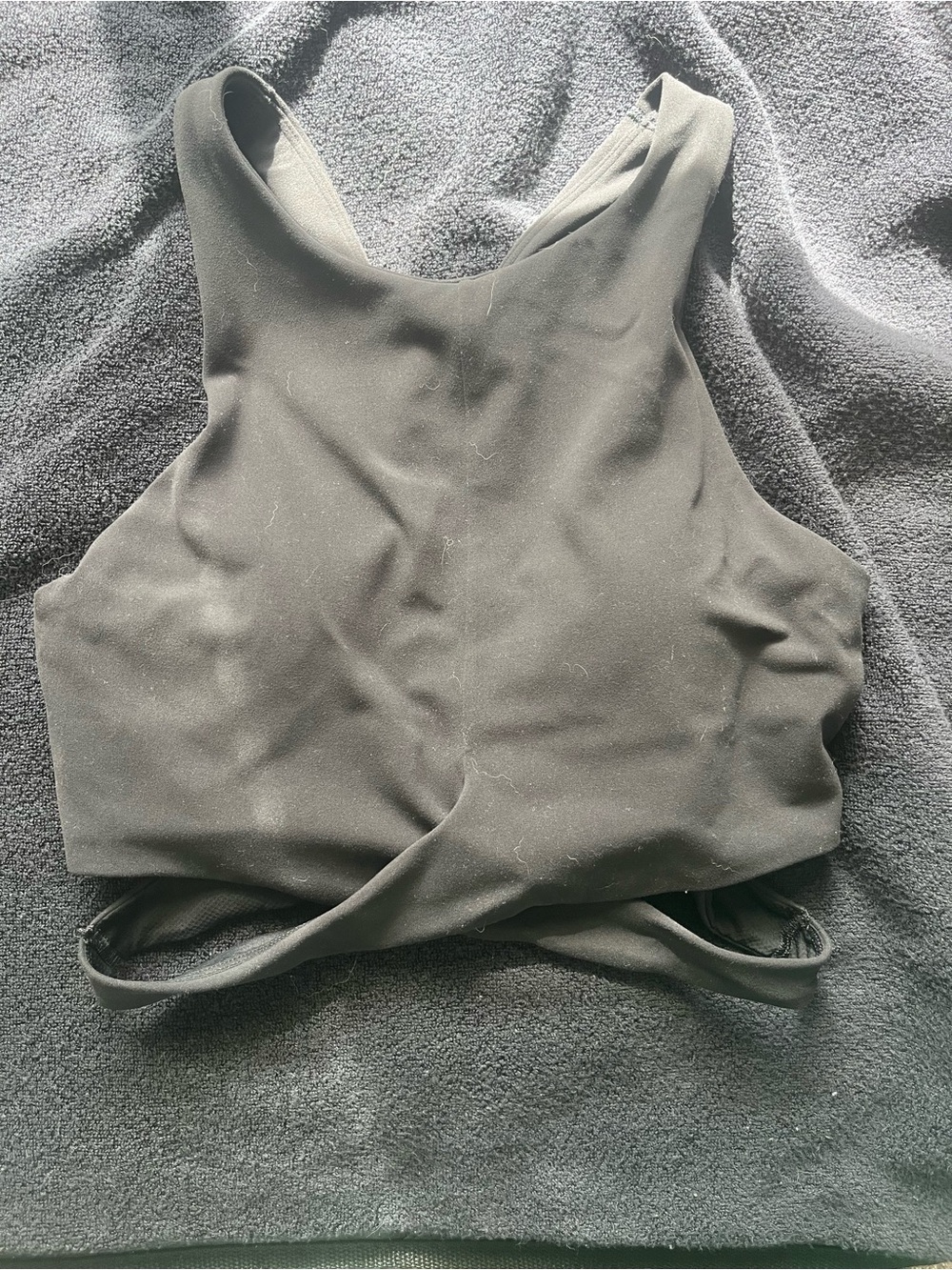 Athleta Black sport bra crop with cut out sides M